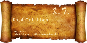 Kajári Tibor névjegykártya