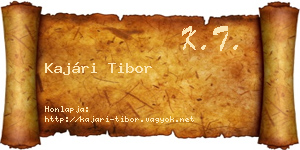 Kajári Tibor névjegykártya